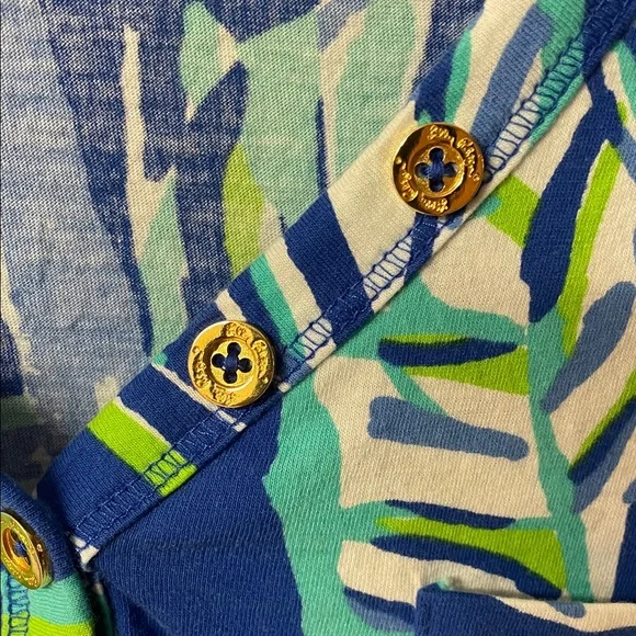 Lilly Pulitzer Palmetto Bamboo Pima Cotton 3/4 sleeve V neck top women’s size M - Picture 6 of 14